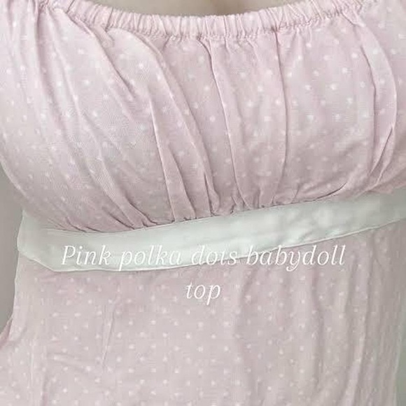 Hollister pink polka dot baby doll top - Picture 2 of 6